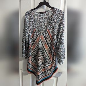 HeartSoul Plus floral 3/4 length women's blouse Sz: 2X